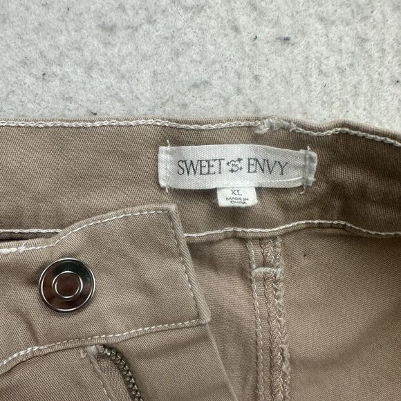 Sweet Envy Cargo Pants Womens XL Brown Wide Leg High Rise Stretch NWT - Picture 9 of 12